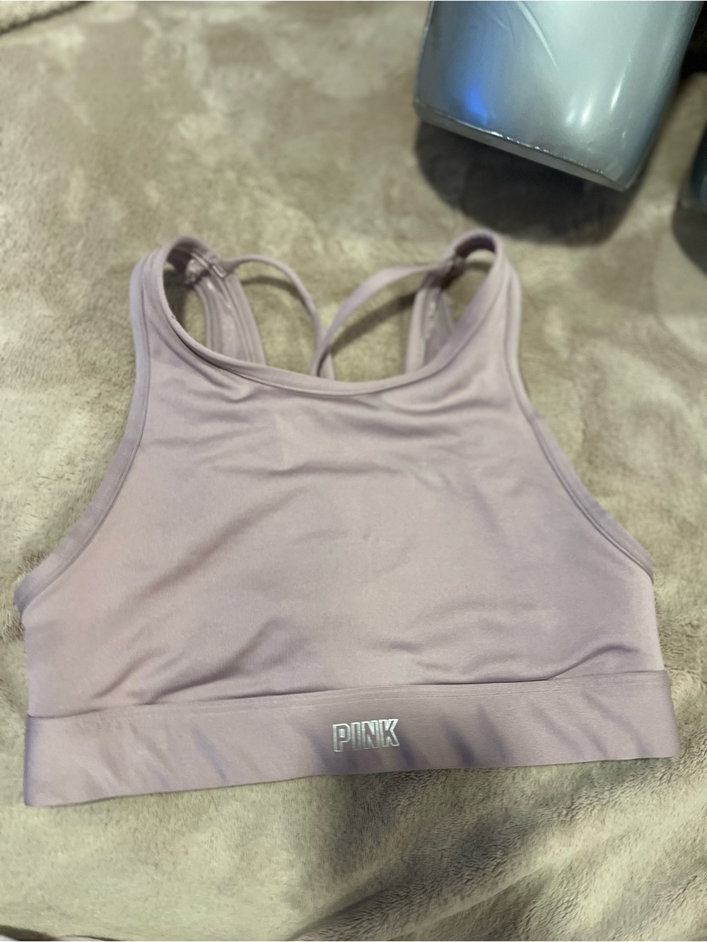 PINK Victoria's Secret Light Lavender High-Neck Sports Bralette